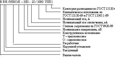  Вакуумный выключатель ВБН/ЭЛКО/ТЭ-35-25/630,1000 УХЛ1