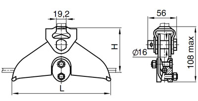  Зажим поддерживающий глухой  ПГ-2-11А